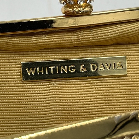 Whiting & Davis Gold Crystal Ball Metal Mesh Evening Party Clutch Bag Purse - Picture 15 of 16